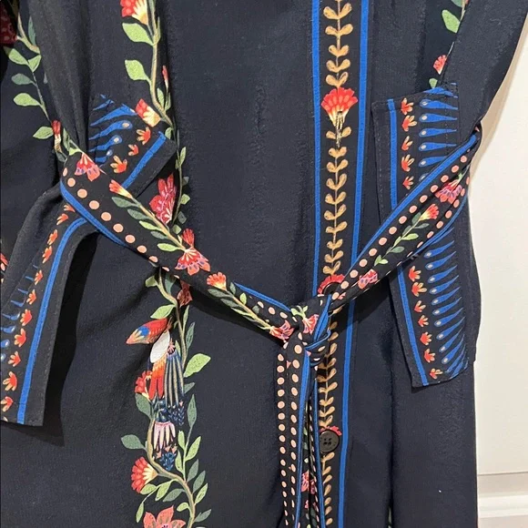 FARM RIO tie waist toucan dress with Floral Accents - Sz M EUC - Picture 5 of 11